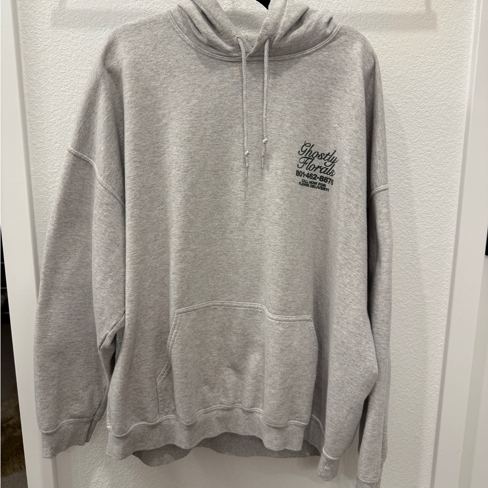 Lonely Ghost Ghostly Florals Gray Hoodie Sweatshirt